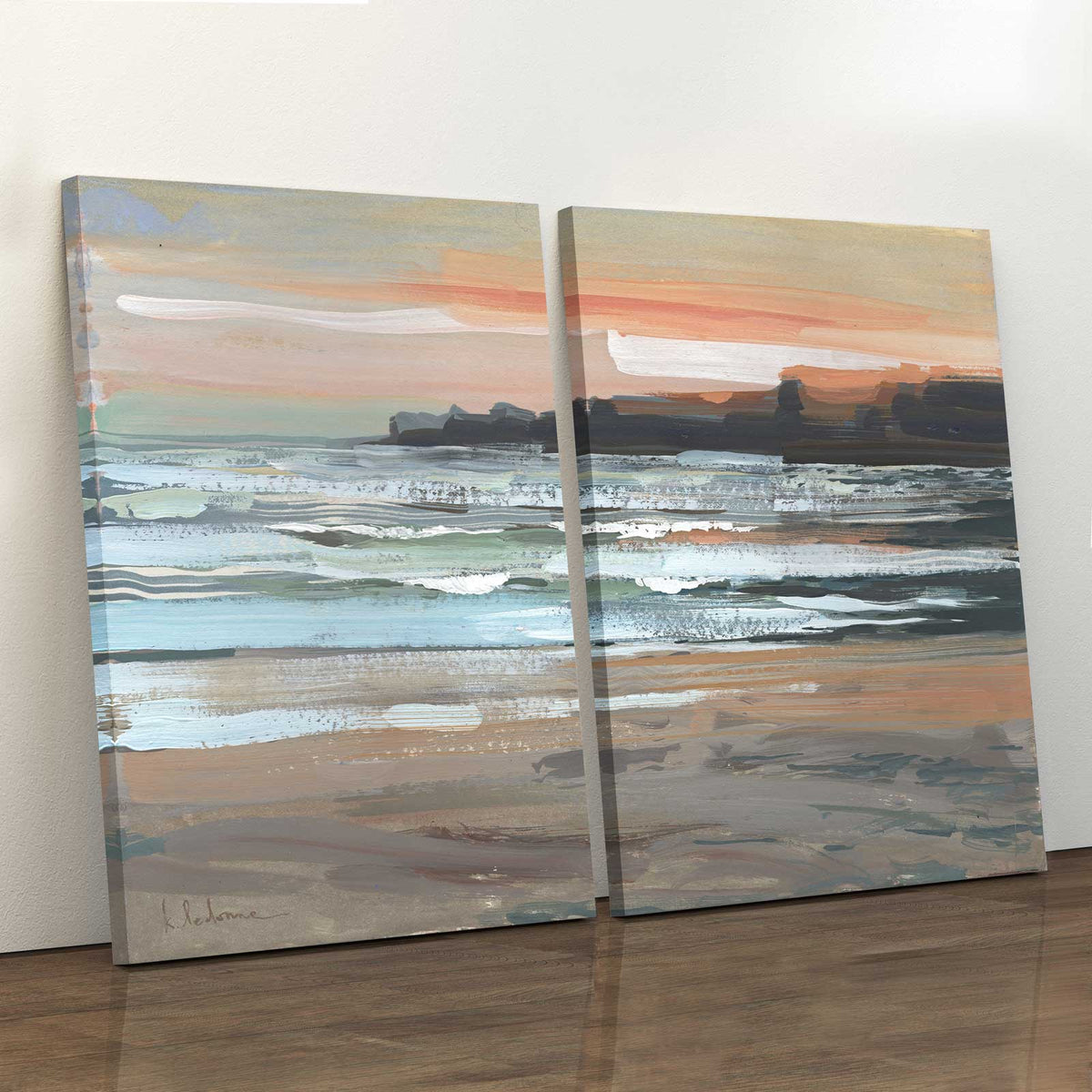 Otter Rock Sunset - Canvas Print by Khara Ledonne | Art Bloom Canvas Art