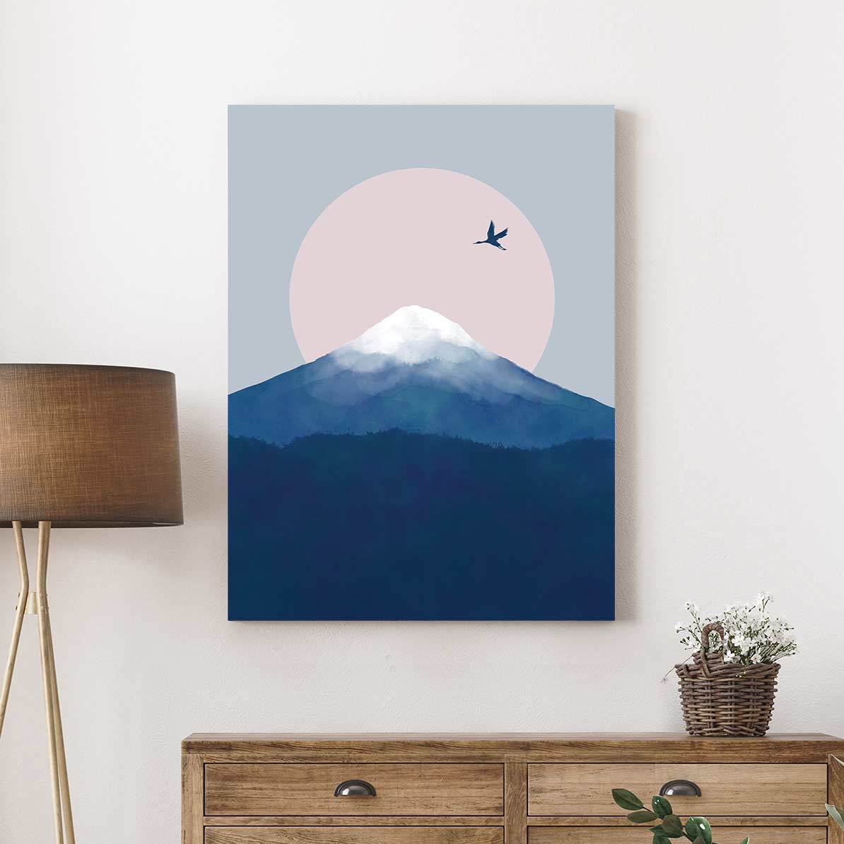 Fuji Crane - Canvas Print by Dan Hobday | Art Bloom Canvas Art