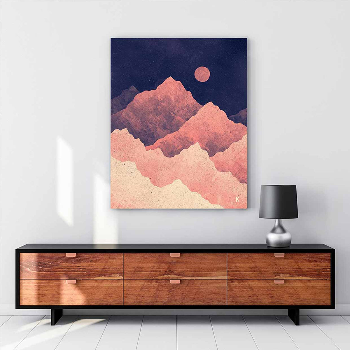 Red Night Mountainscape Canvas Art by K Graphic House | Art Bloom