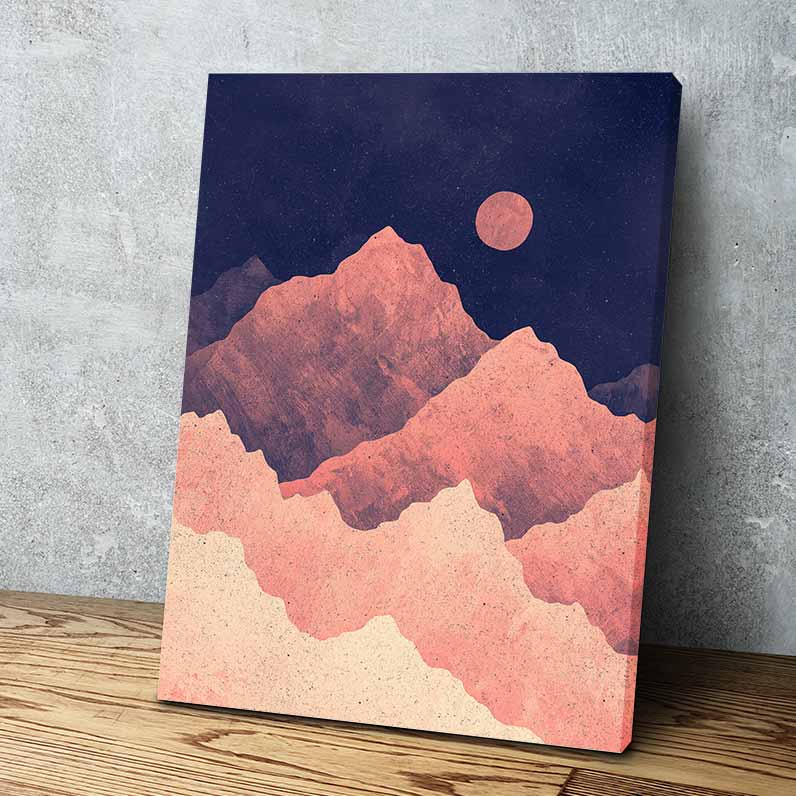 Red Night Mountainscape Canvas Art by K Graphic House | Art Bloom