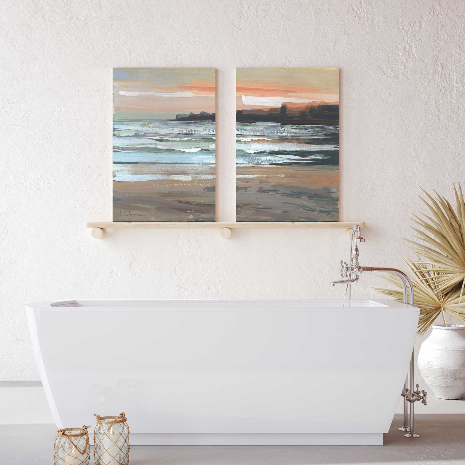 Otter Rock Sunset - Canvas Print by Khara Ledonne | Art Bloom Canvas Art