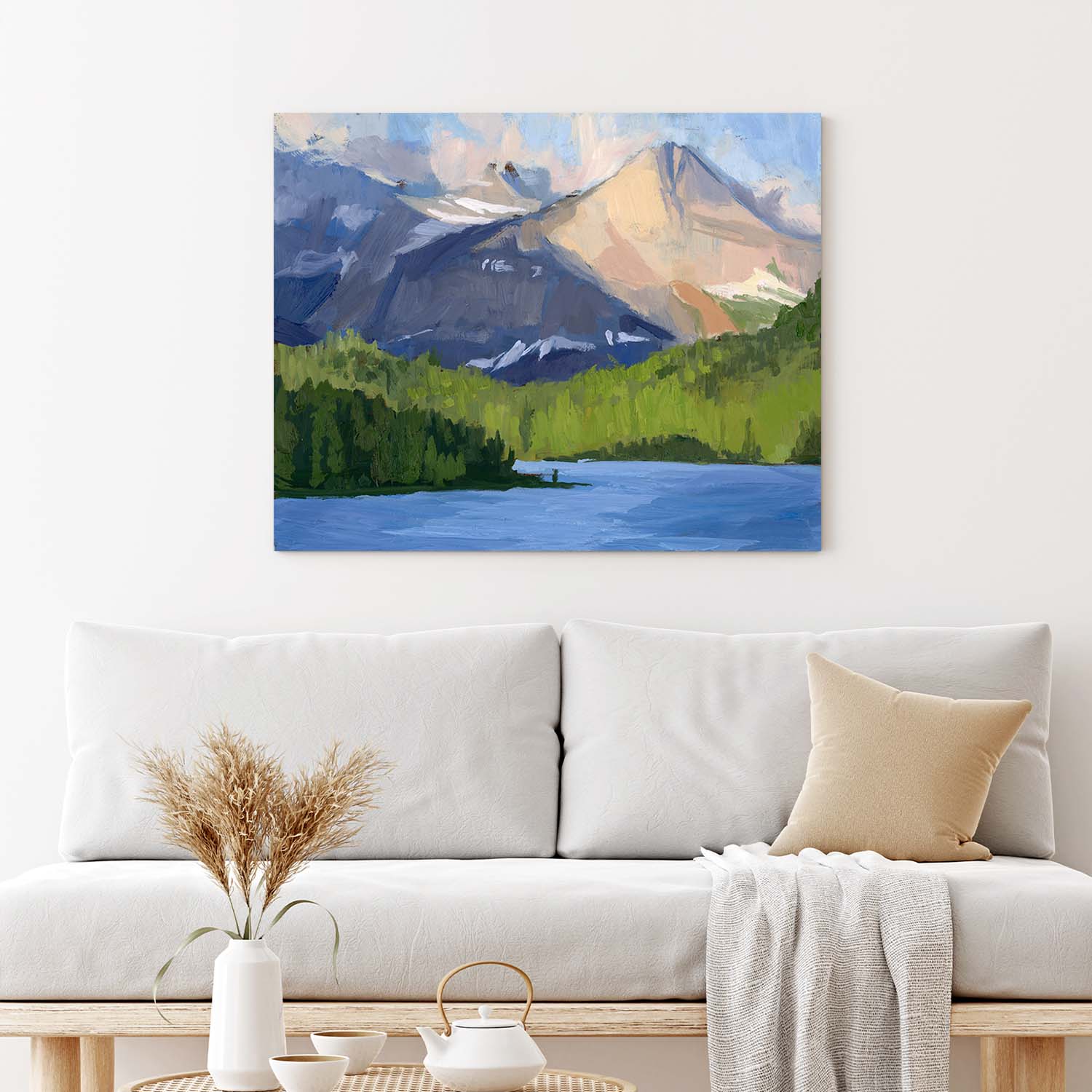 A Brilliant and Dramatic Sunrise at Many Glacier - Canvas Print by Emma Kelly | Art Bloom Canvas Art