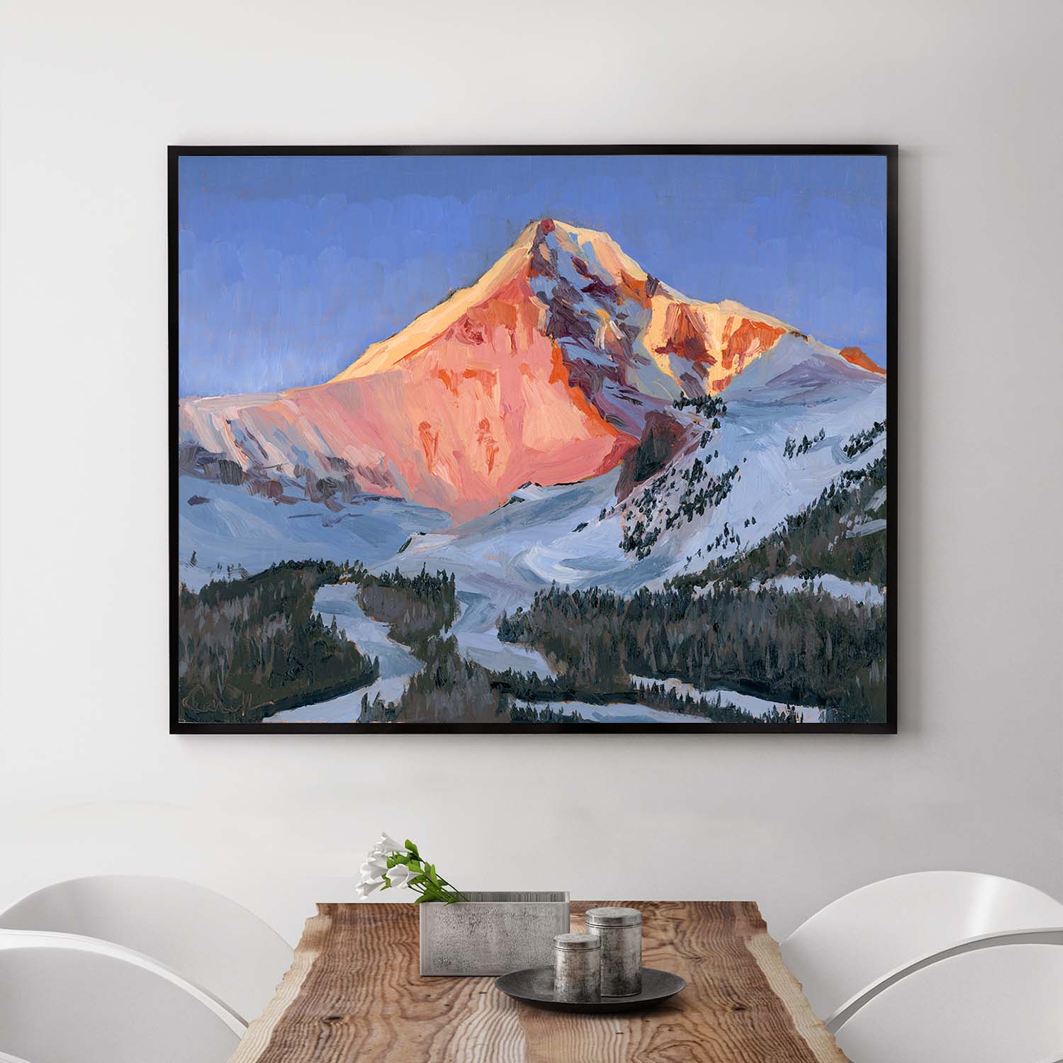 Alpenglow at Big Sky - Mountain Painting