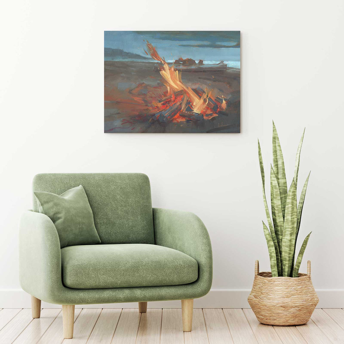 Beachfire - Canvas Print by Khara Ledonne | Art Bloom Canvas Art