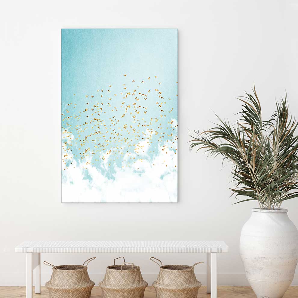 Golden Birds - Canvas Print by Kubistika | Art Bloom Canvas Art
