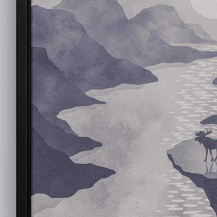 Moose &amp; Mountain Range - Canvas Print by K Graphic House | Art Bloom Canvas Art