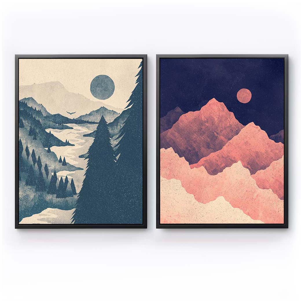 Forest &amp; Mountain Bundle - 2-Piece Bundle by K Graphic House | Art Bloom Canvas Art