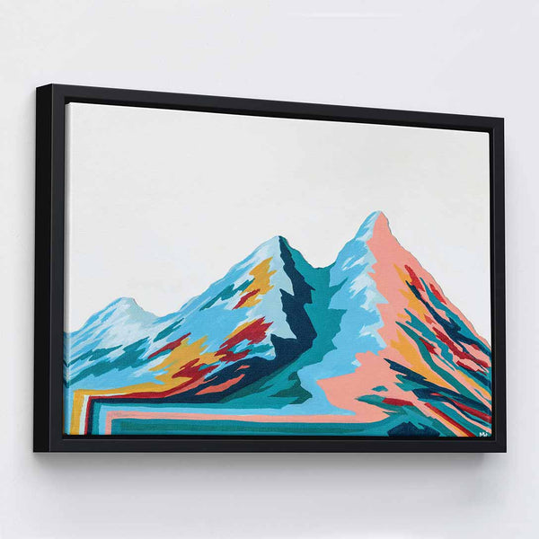 Pink Meets Blue - Abstract Mountain Wall Art | Art Bloom Canvas Prints