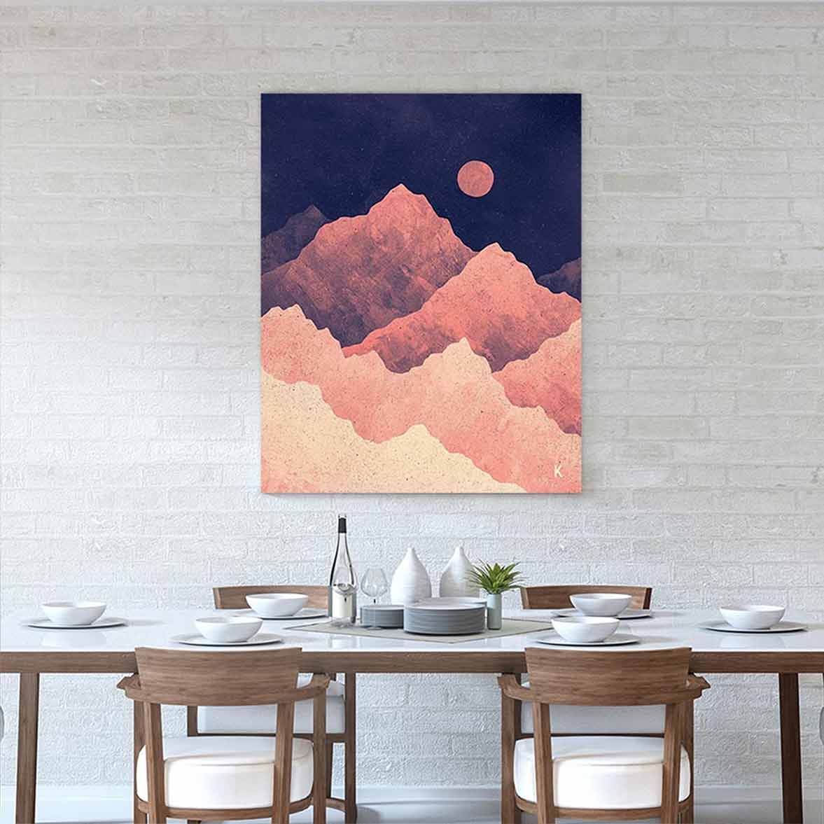 Red Night Mountainscape Canvas Art by K Graphic House | Art Bloom