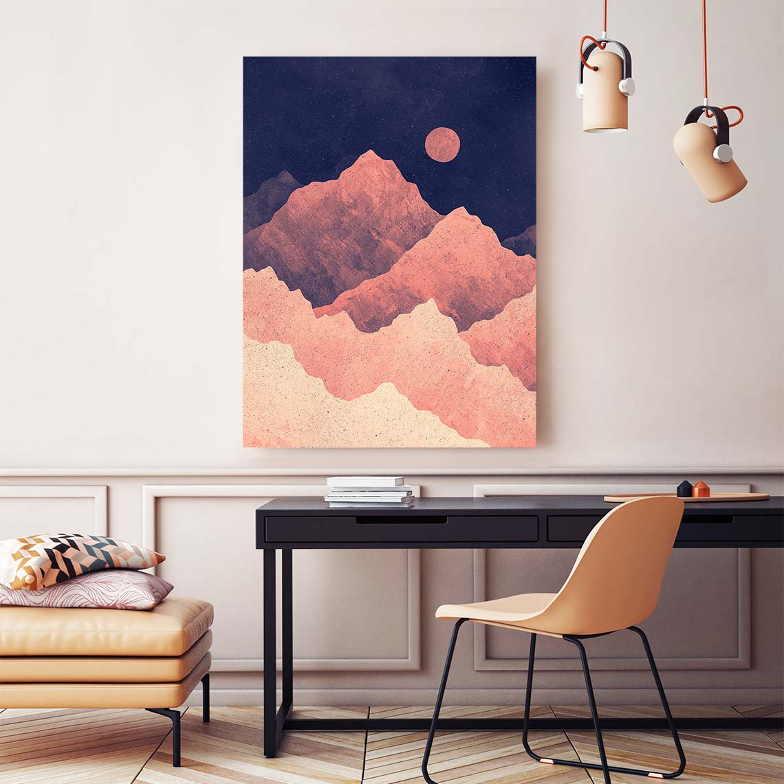 Red Night Mountainscape Canvas Art by K Graphic House | Art Bloom