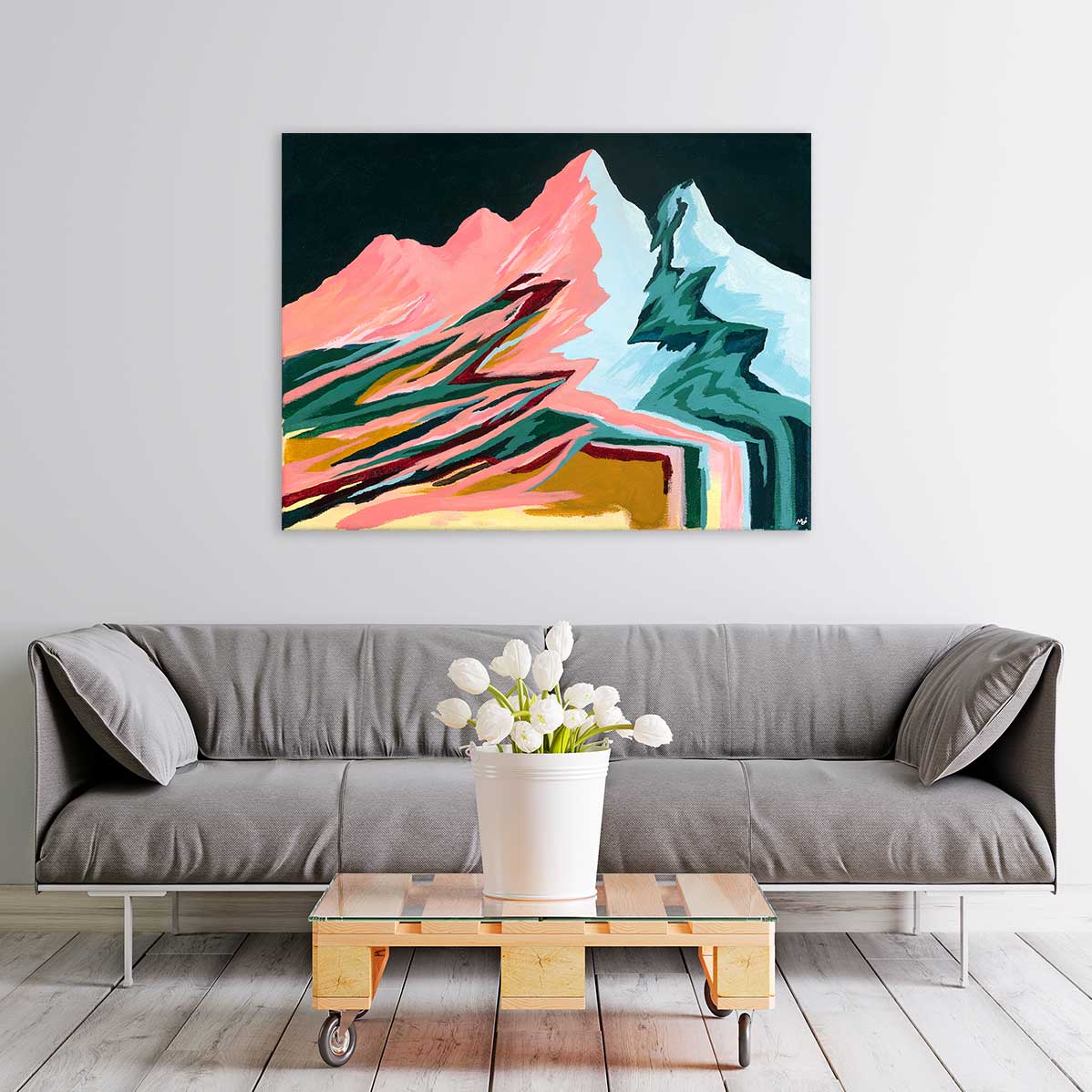 Retro Mountains Canvas Art by Mallery Jane | Art Bloom