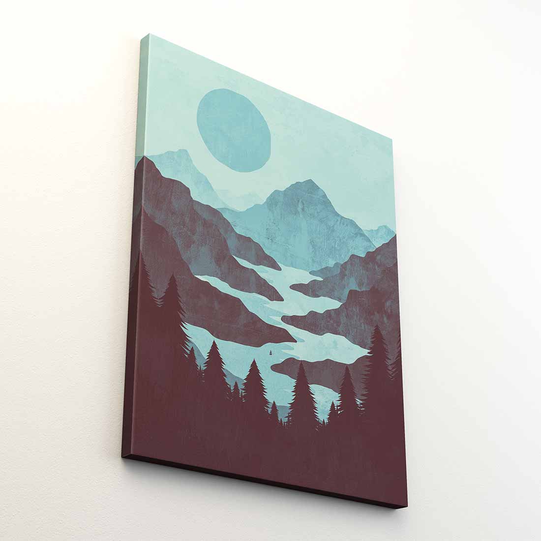Winding River Mountain - Canvas Print by K Graphic House | Art Bloom Canvas Art