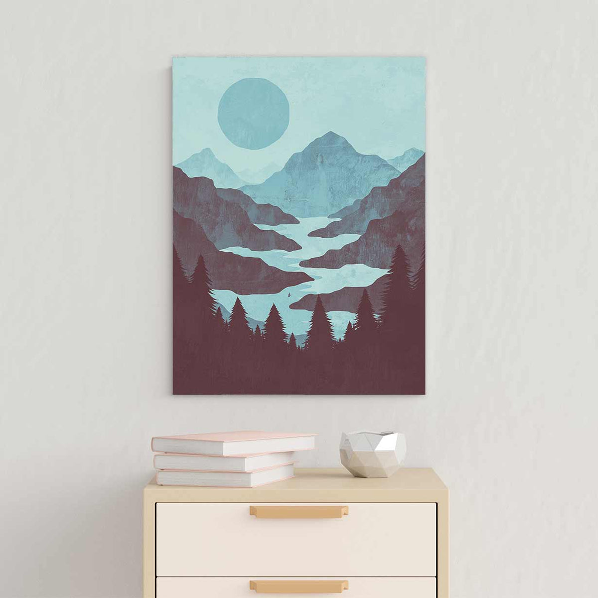 Winding River Mountain - Canvas Print by K Graphic House | Art Bloom Canvas Art